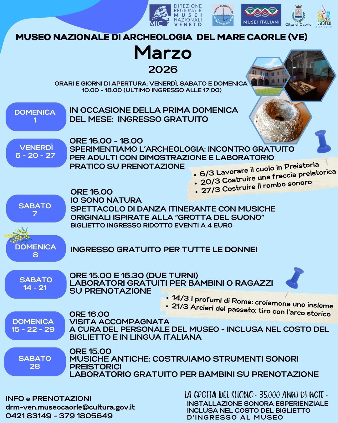 Marzo 2026 al Museo nazionale archeologia del Mare di Caorle